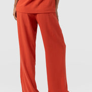 Corinne Wide Leg Linen Pant - Burnt Orange