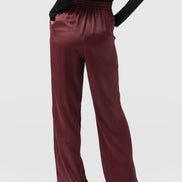 Langley Wide Leg Pant - Maroon