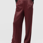 Langley Wide Leg Pant - Maroon
