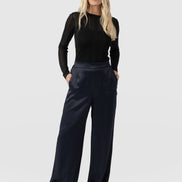 Langley Wide Leg Pant - Navy