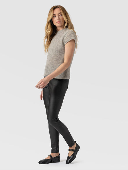 Maeva Skinny Pant - Black Coated