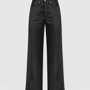 Maeve Wide Leg Pant - Black Coated