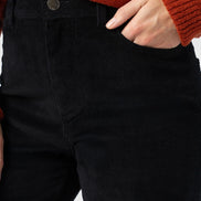 Maeve Wide Leg Pant - Black Cord