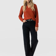 Maeve Wide Leg Pant - Black Cord