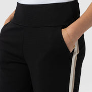 Runway Pant - Black - Cream/Beige Stripe