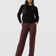 Runway Pant - Maroon - Bronze Stripe