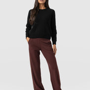 Runway Pant - Maroon - Bronze Stripe