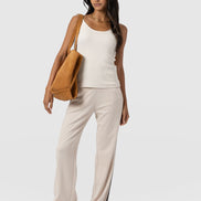 Runway Pant - Light Beige Stripe