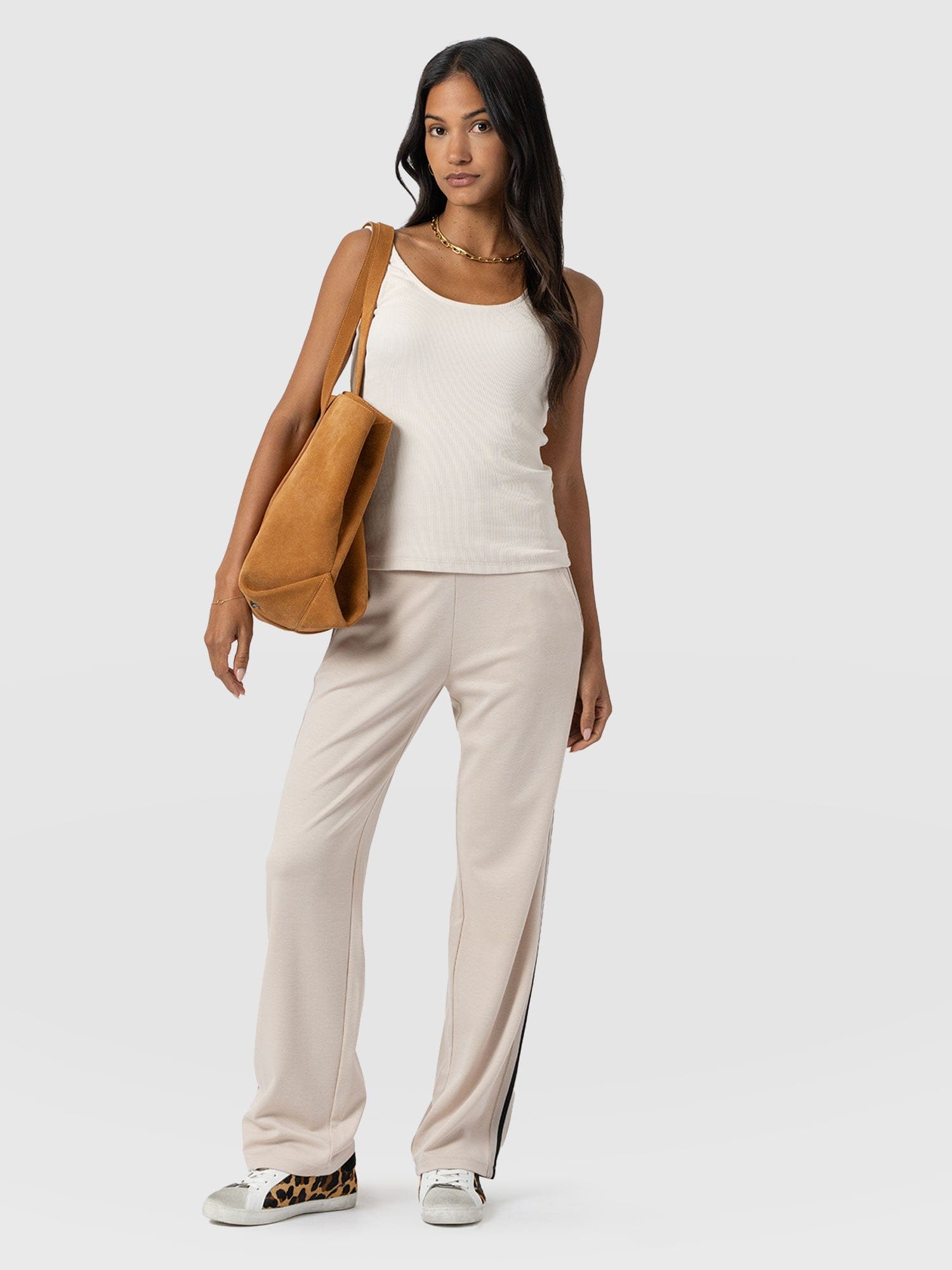 Runway Pant - Light Beige Stripe
