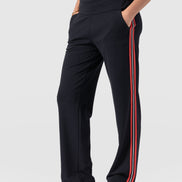 Runway Pant - Navy Red Stripe