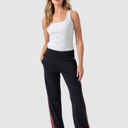 Runway Pant - Navy Red Stripe