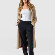 Runway Pant - Navy Red Stripe