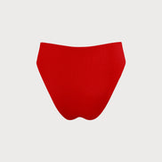 The Red Ribbed Bikini Bottom