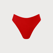 The Red Ribbed Bikini Bottom