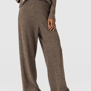 Hoxton Rib Wide Leg Pant - Beige