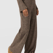Hoxton Rib Wide Leg Pant - Beige