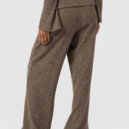 Hoxton Rib Wide Leg Pant - Beige