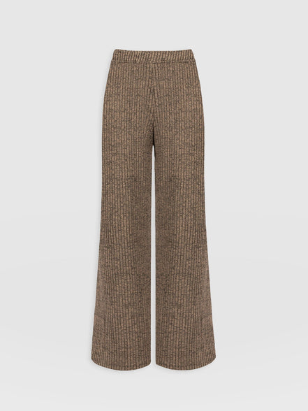 Hoxton Rib Wide Leg Pant - Beige