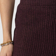 Hoxton Rib Wide Leg Pant - Burgundy