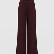 Hoxton Rib Wide Leg Pant - Burgundy