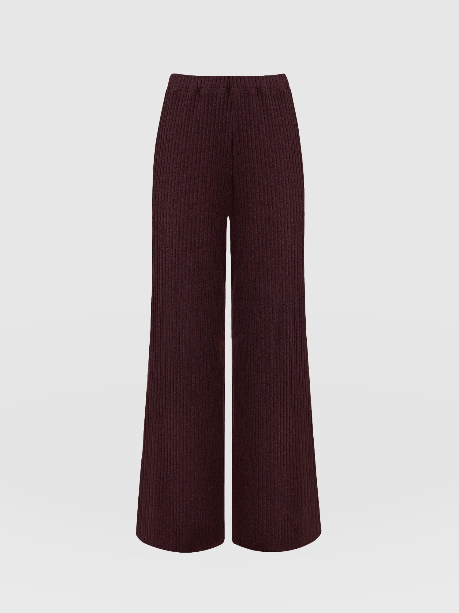 Hoxton Rib Wide Leg Pant - Burgundy