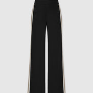 Hoxton Straight Leg Pant - Black - Cream/Beige Stripe