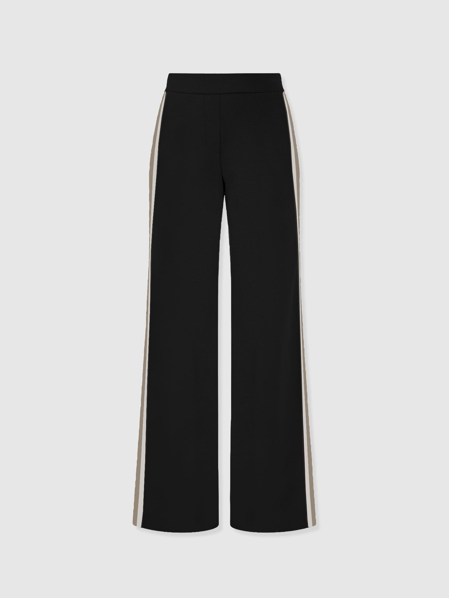 Hoxton Straight Leg Pant - Black - Cream/Beige Stripe
