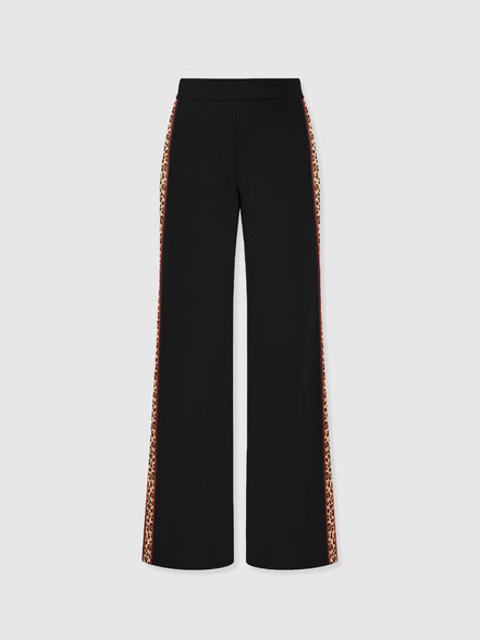 Hoxton Straight Leg Pant - Black - Leopard