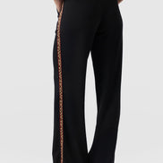 Hoxton Straight Leg Pant - Black - Leopard