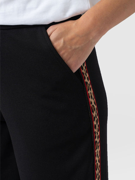 Hoxton Straight Leg Pant - Black - Leopard