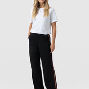 Hoxton Straight Leg Pant - Black - Leopard