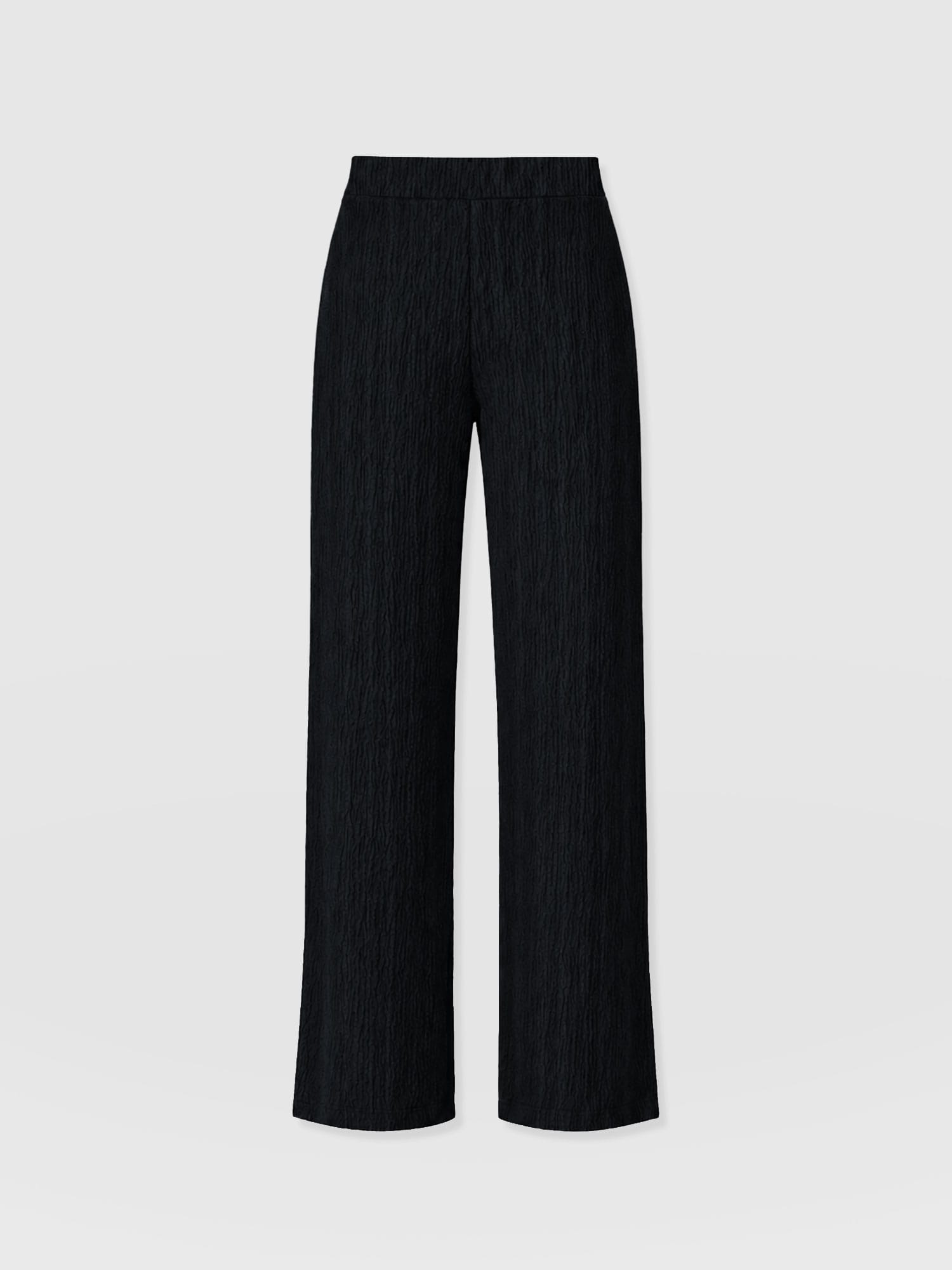 Hoxton Straight Leg Pant - Black Textured