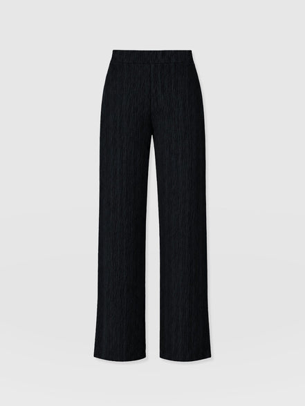 Hoxton Straight Leg Pant - Black Textured