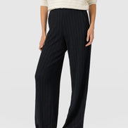 Hoxton Straight Leg Pant - Black Textured