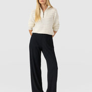 Hoxton Straight Leg Pant - Black Textured
