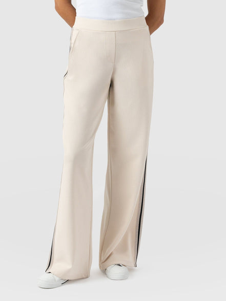 Hoxton Straight Leg Pant - Cream - Black Stripe