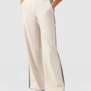 Hoxton Straight Leg Pant - Cream - Black Stripe