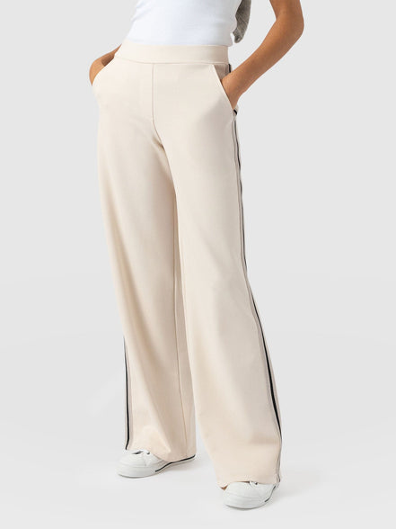 Hoxton Straight Leg Pant - Cream - Black Stripe