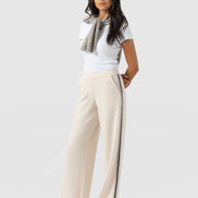 Hoxton Straight Leg Pant - Cream - Black Stripe