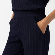 Hoxton Straight Leg Pant - Navy Textured