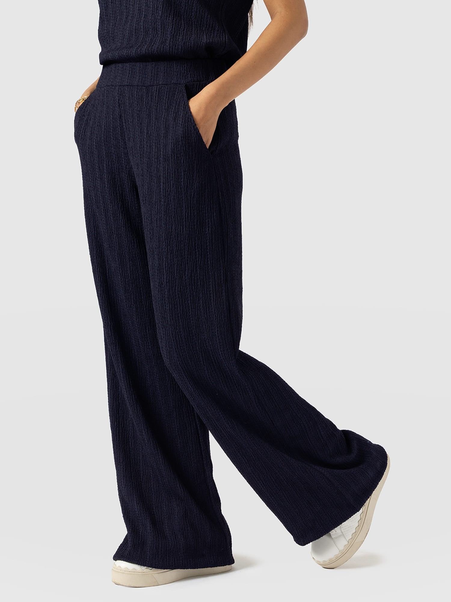 Hoxton Straight Leg Pant - Navy Textured