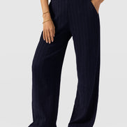 Hoxton Straight Leg Pant - Navy Textured