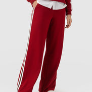 Hoxton Straight Leg Pant - Red - Brown Stripe