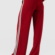 Hoxton Straight Leg Pant - Red - Brown Stripe