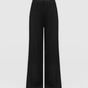 Hoxton Wide Leg Pant - Black Rib