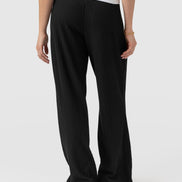 Hoxton Wide Leg Pant - Black Rib