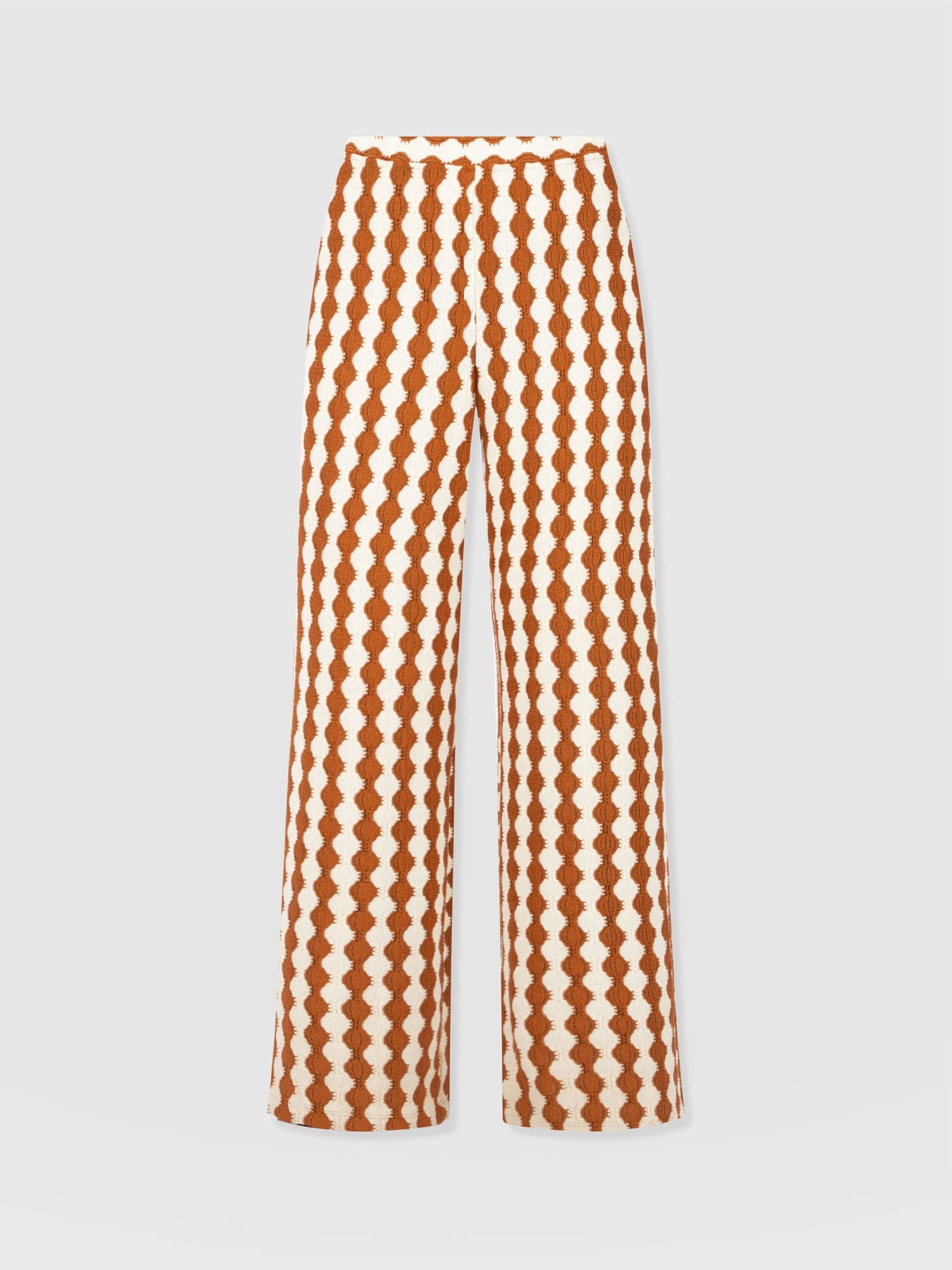 Hoxton Wide Leg Pant - Brown/Cream
