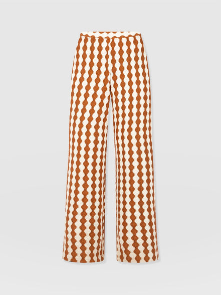 Hoxton Wide Leg Pant - Brown/Cream