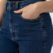 Wide Leg Jeans - Mid Blue