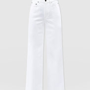 Adjustable Wide Leg Jean - White